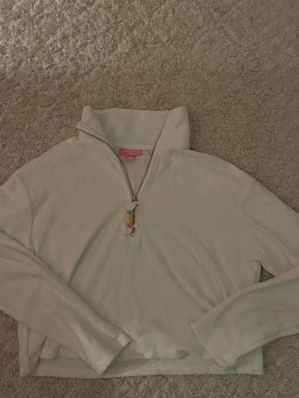 Target Cream Half-Zip Fleece Pullover